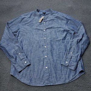NEW J. Crew  Button Shirt Cotton Long Sleeve Blue Mens Size XL